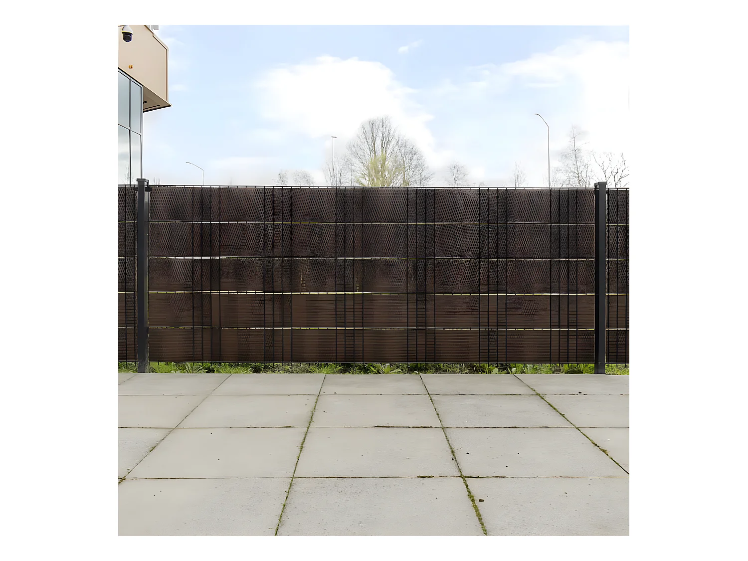 Paravents de balcon 10pcs marron et noir 255x19 résine tressé