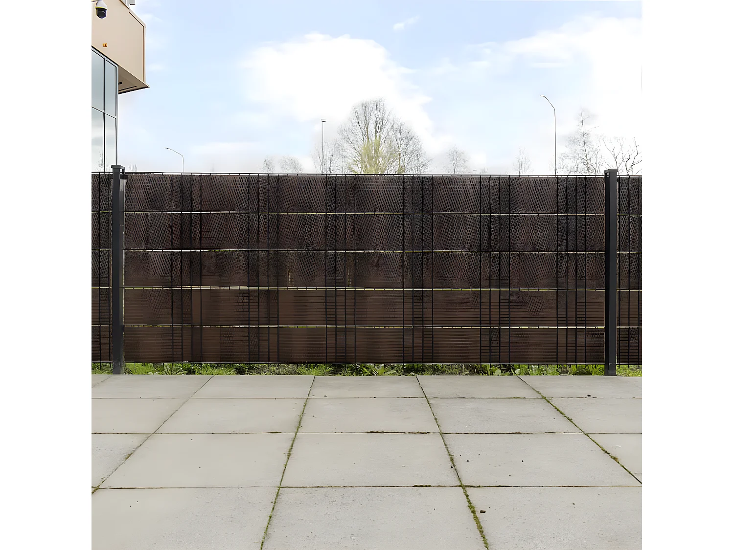 Paravents de balcon 10pcs marron et noir 255x19 résine tressé