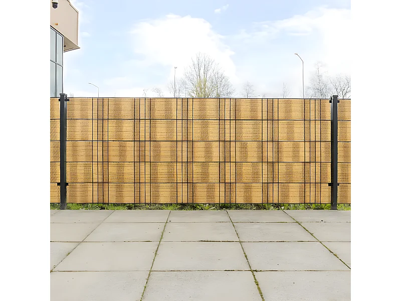 Paravents de balcon 10 pcs marron clair 255x19 résine tressée