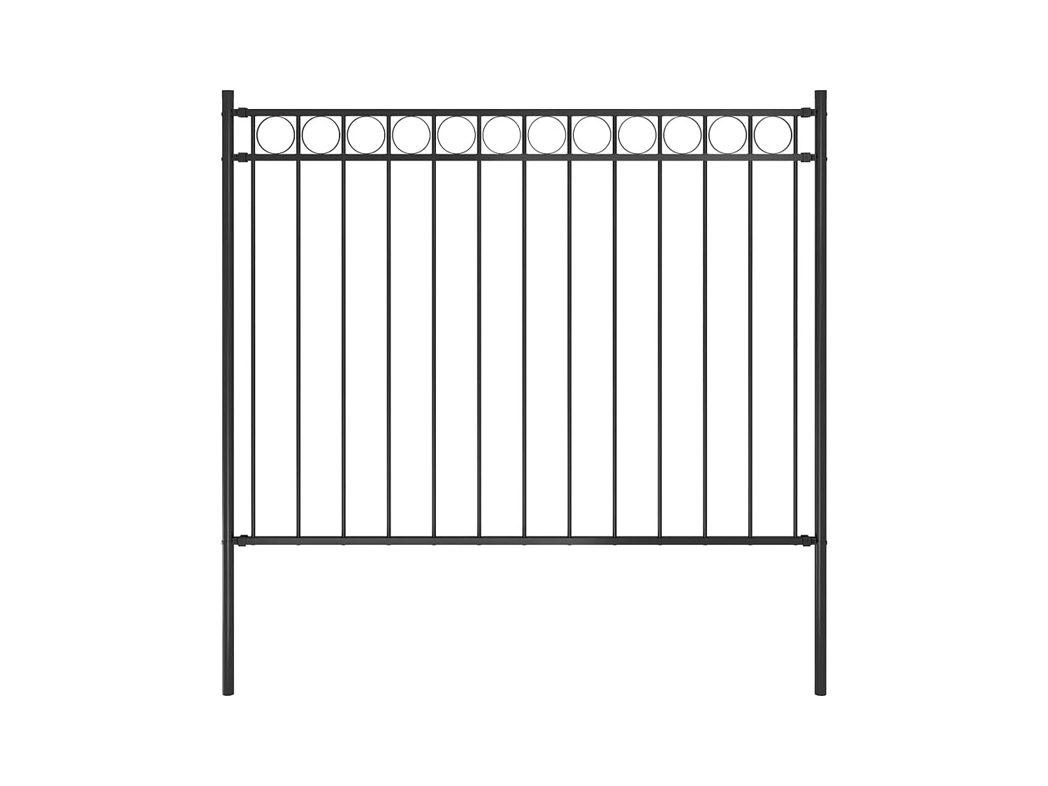 Clôture de jardin Acier 1,7x1,2 m Noir