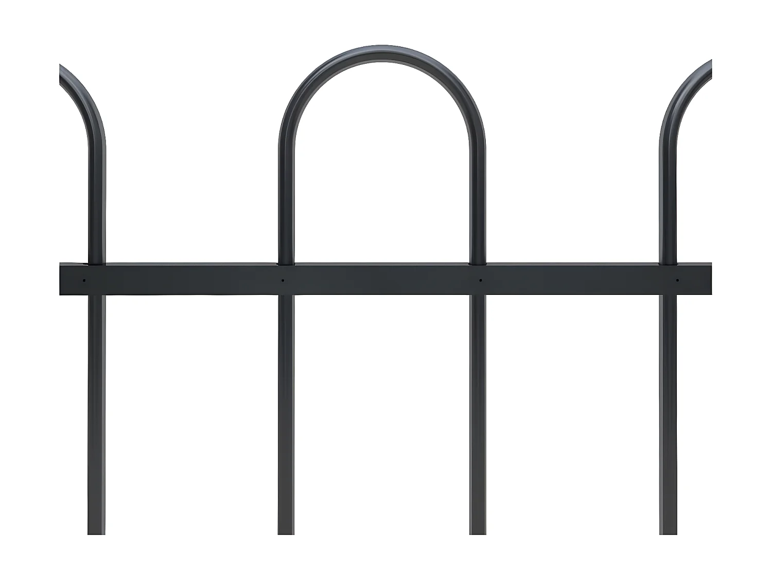 Clôture de jardin avec dessus en cerceau Acier 5,1 x 1 m Noir