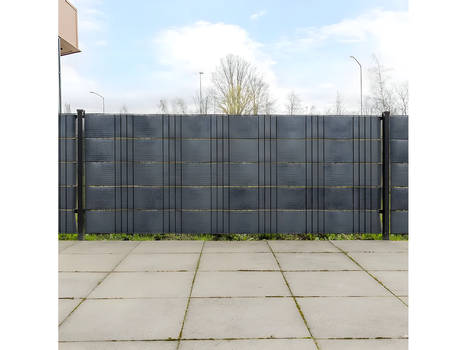 Paravents de balcon 5 pcs anthracite 255x19 résine tressée