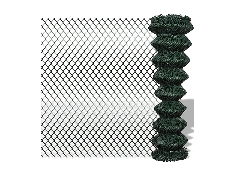 Clôture à mailles losangées Acier 1,5x25 m Vert