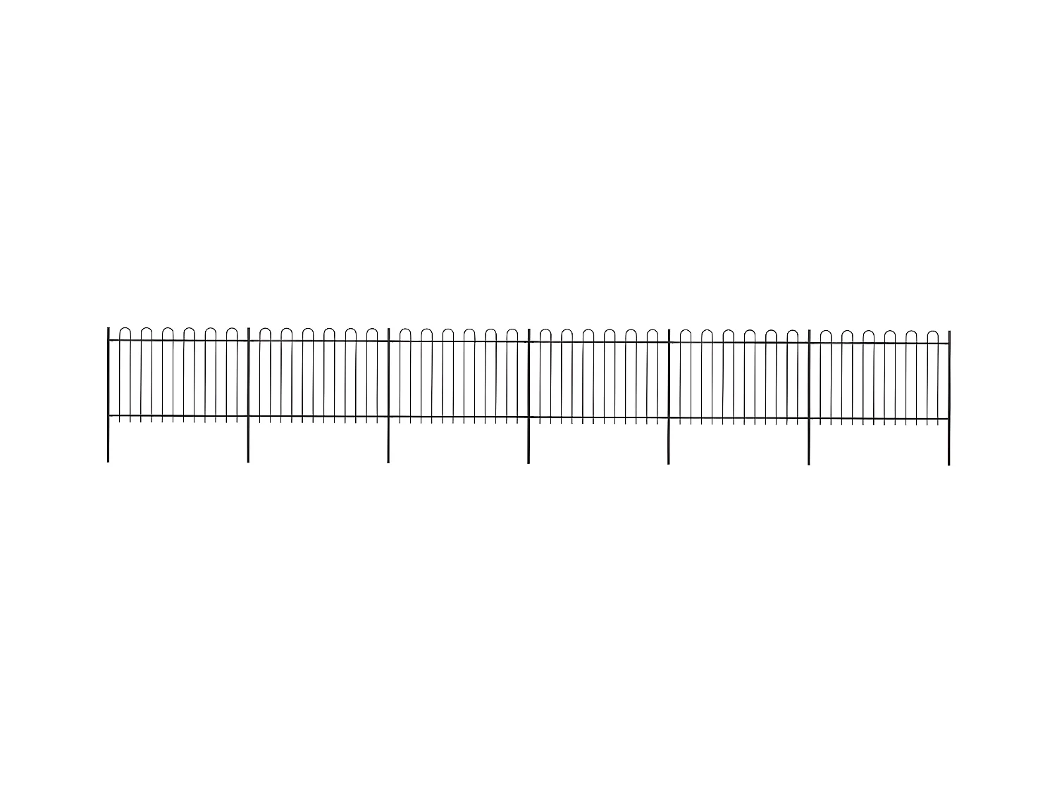 Clôture de jardin avec dessus en cerceau Acier 10,2x1,2 m Noir