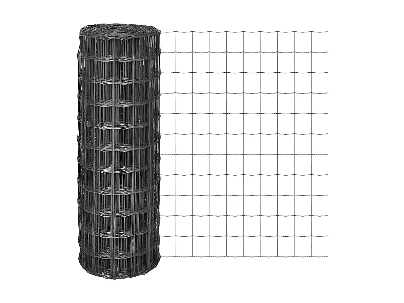 Clôture Euro Acier 25 x 1,2 m Gris