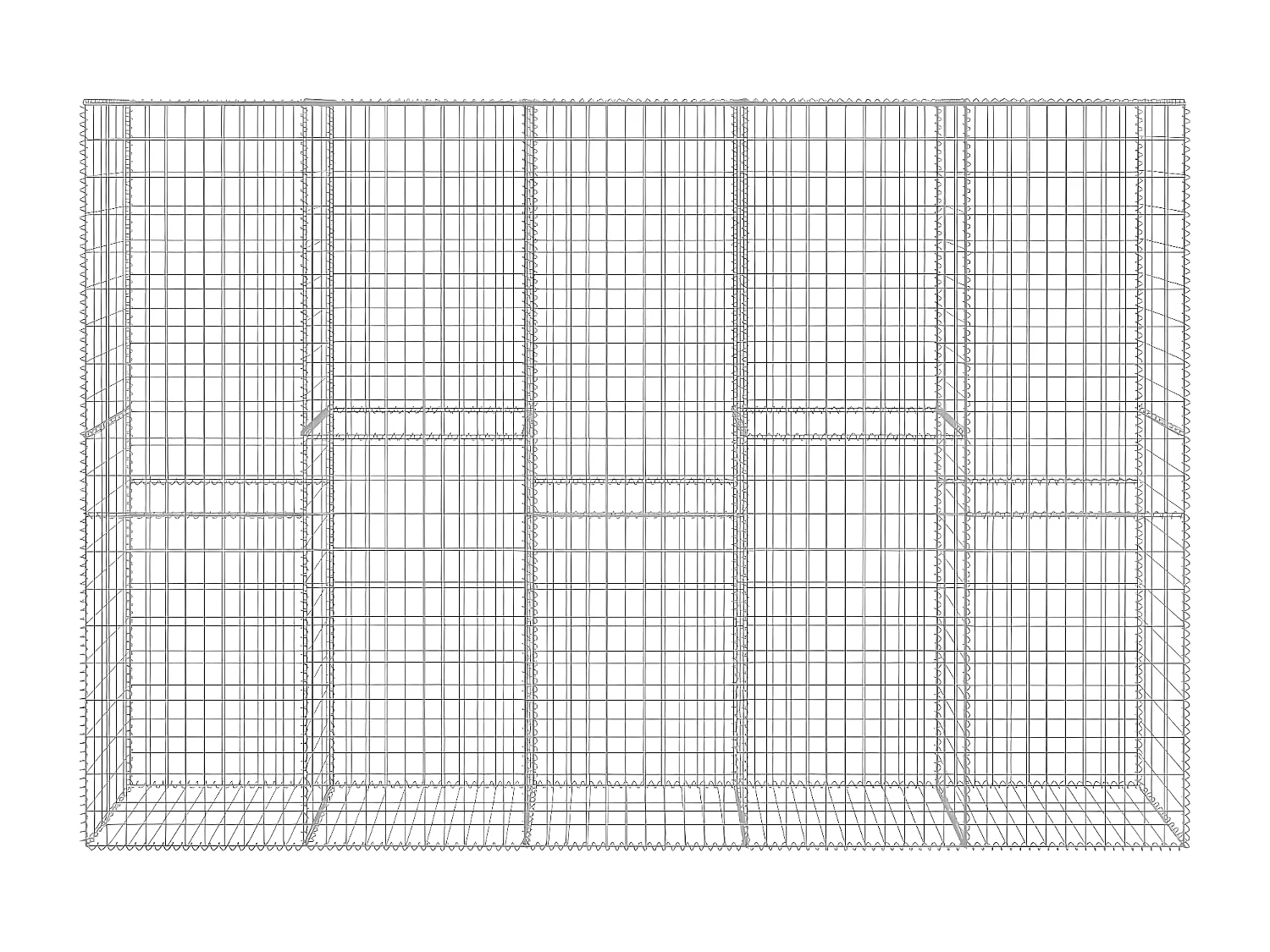Mur en gabion avec couvercle Acier galvanisé 300 x 50x200