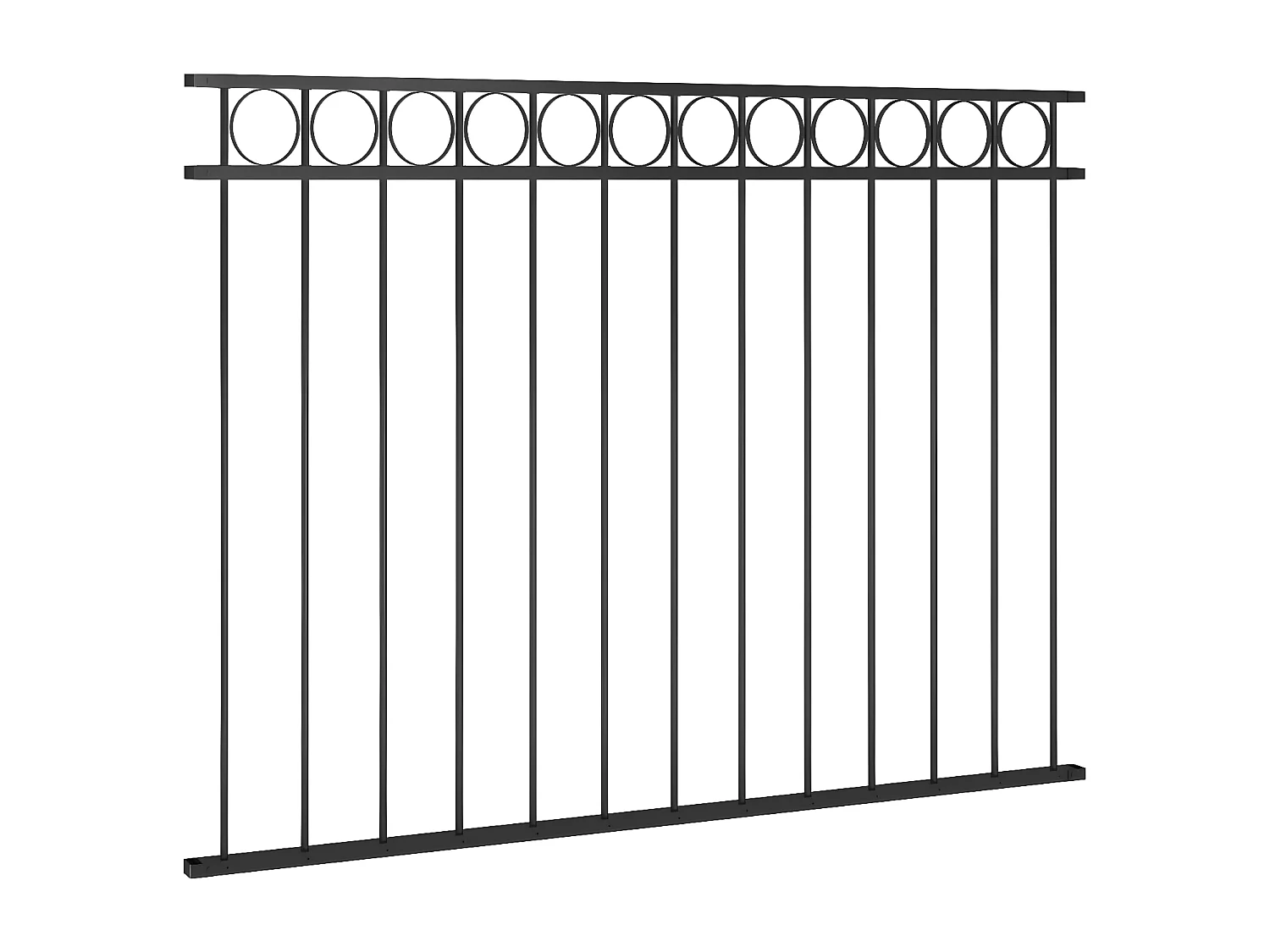 Panneau de clôture Acier 1,7x1,2 m Noir