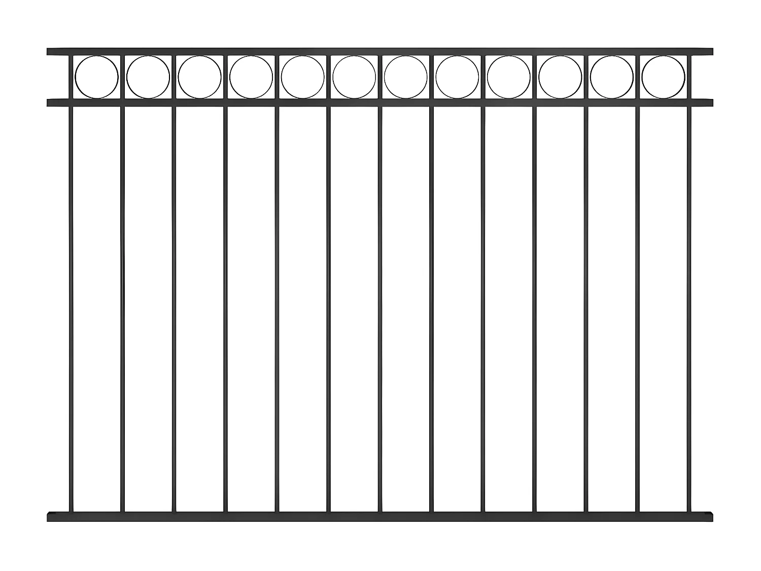 Panneau de clôture Acier 1,7x1,2 m Noir