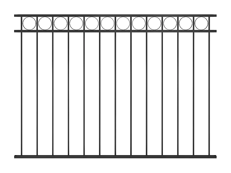 Panneau de clôture Acier 1,7x1,2 m Noir