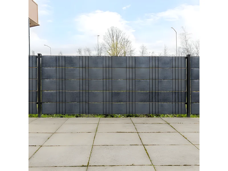 Paravents de balcon 10 pcs anthracite 255x19 résine tressée