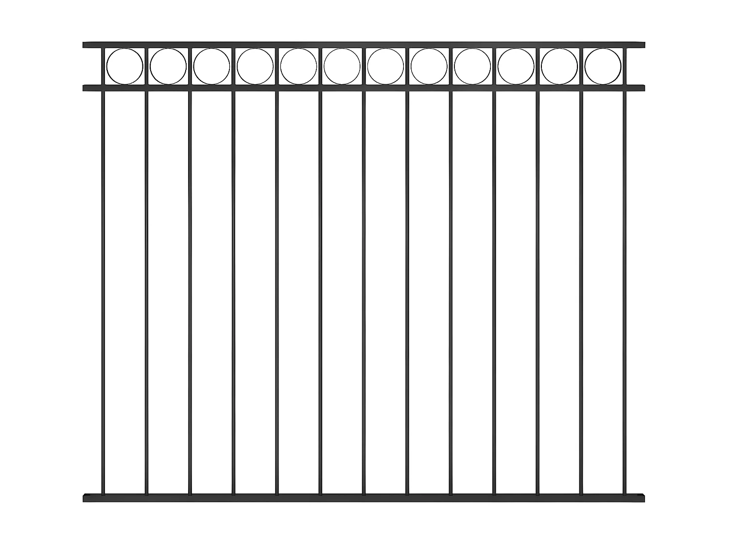 Panneau de clôture Acier 1,7x1,5 m Noir