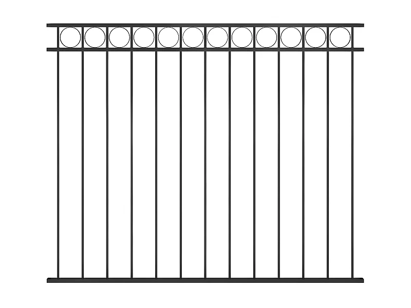 Panneau de clôture Acier 1,7x1,5 m Noir