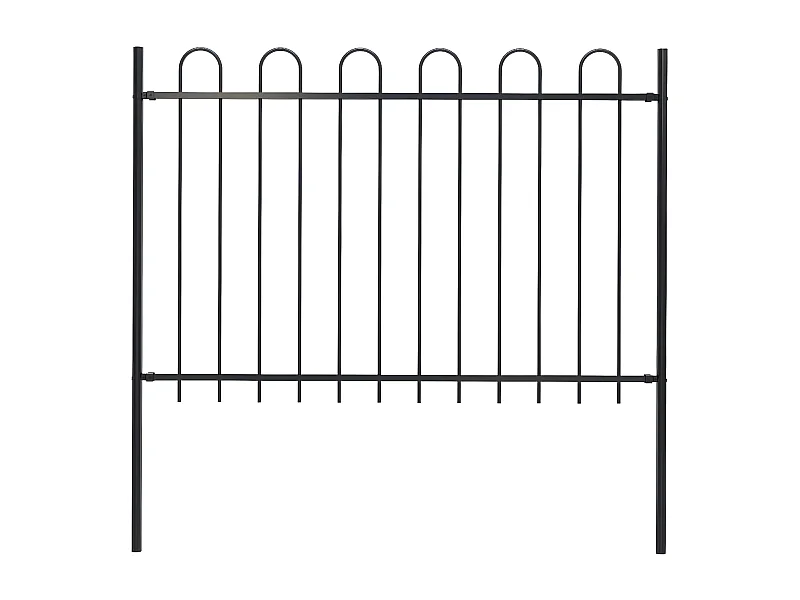 Clôture de jardin avec dessus en cerceau Acier 1,7 m Noir 5