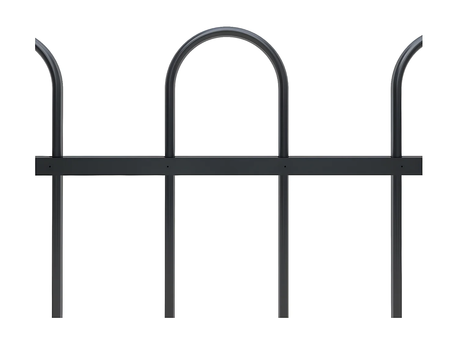 Clôture de jardin avec dessus en cerceau Acier 1,7 m Noir 5