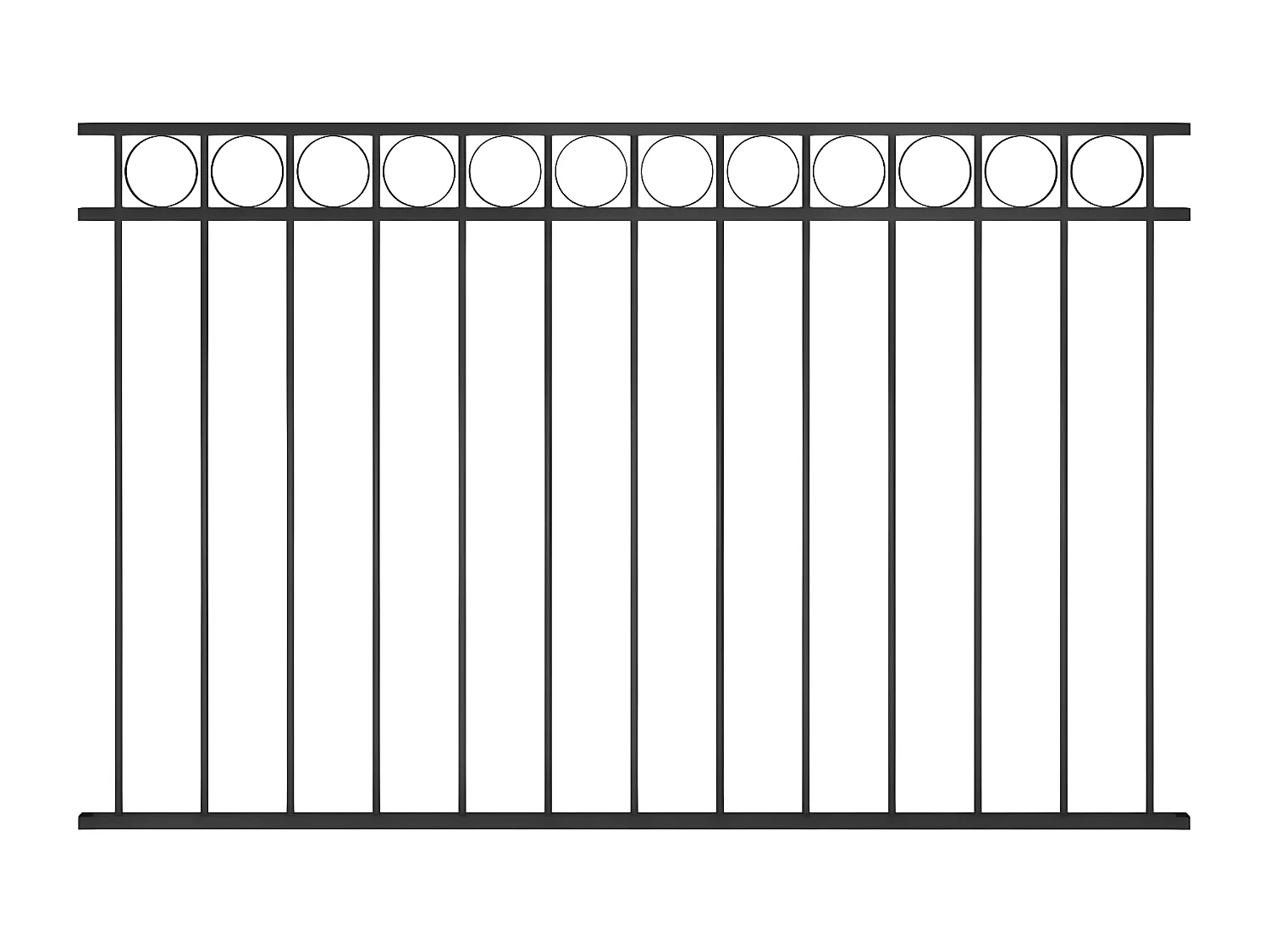 Panneau de clôture Acier 1,7x1 m Noir