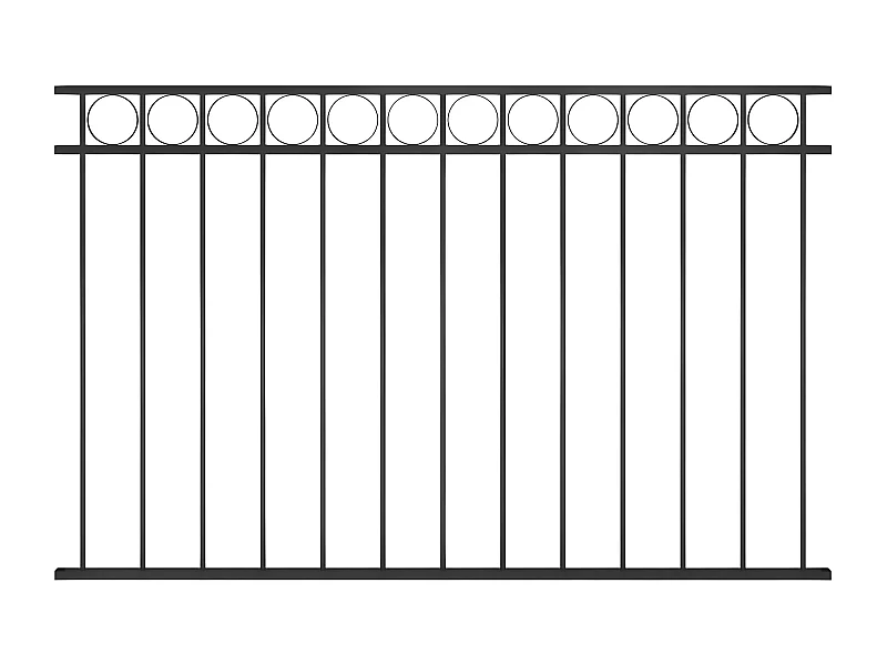 Panneau de clôture Acier 1,7x1 m Noir