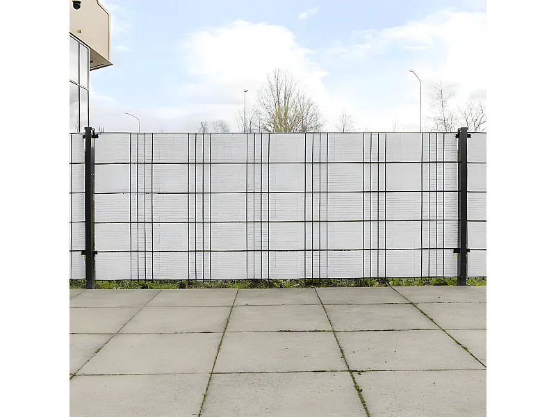 Paravents de balcon 10 pcs blanc 255x19 résine tressée