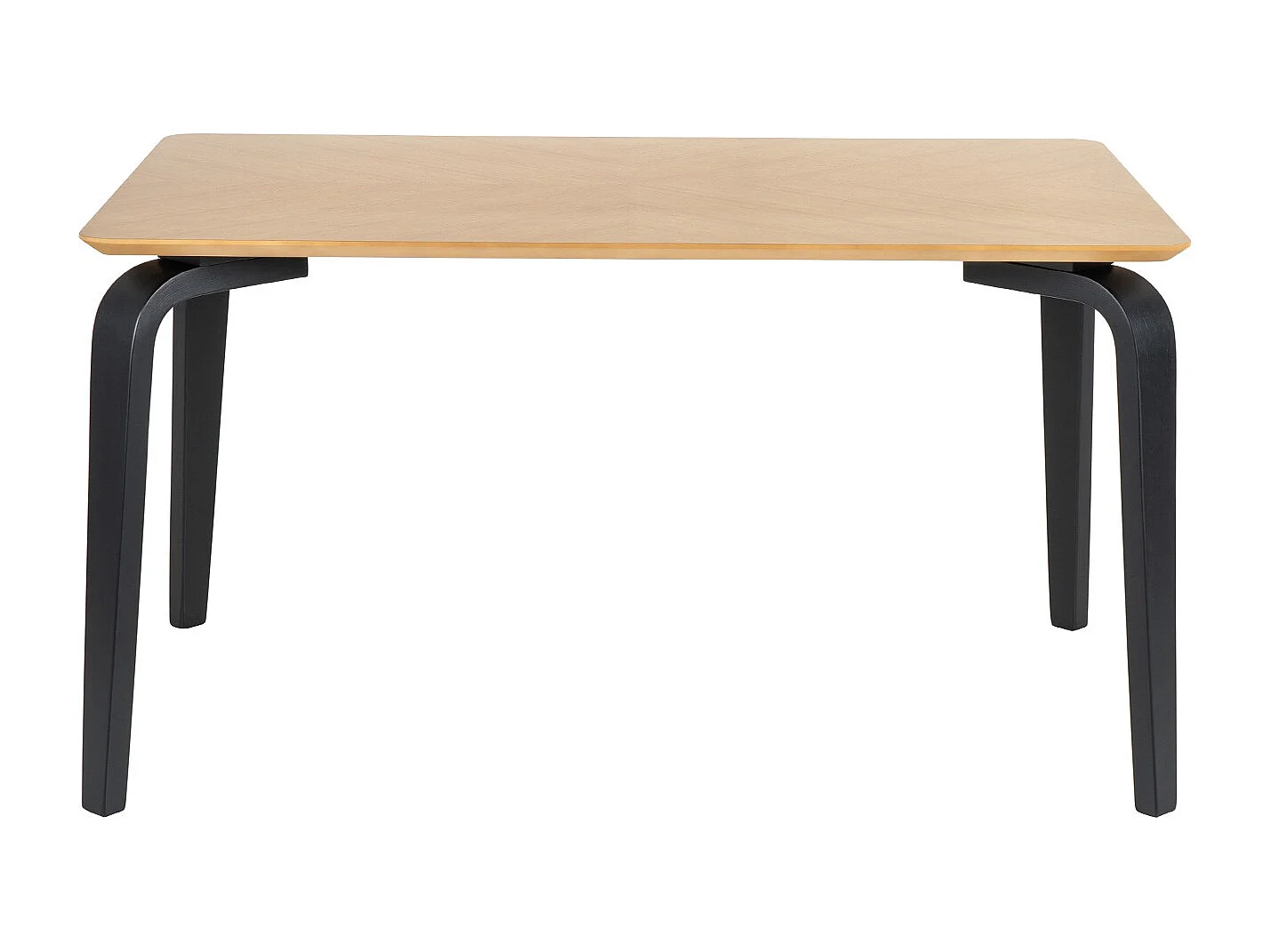 Table rectangulaire Spinak en chêne clair et pieds laqués – Sobriété et élégance naturelle-Couleur Naturel/Noir