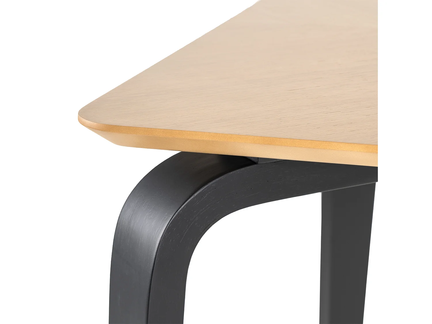 Table rectangulaire Spinak en chêne clair et pieds laqués – Sobriété et élégance naturelle-Couleur Naturel/Noir