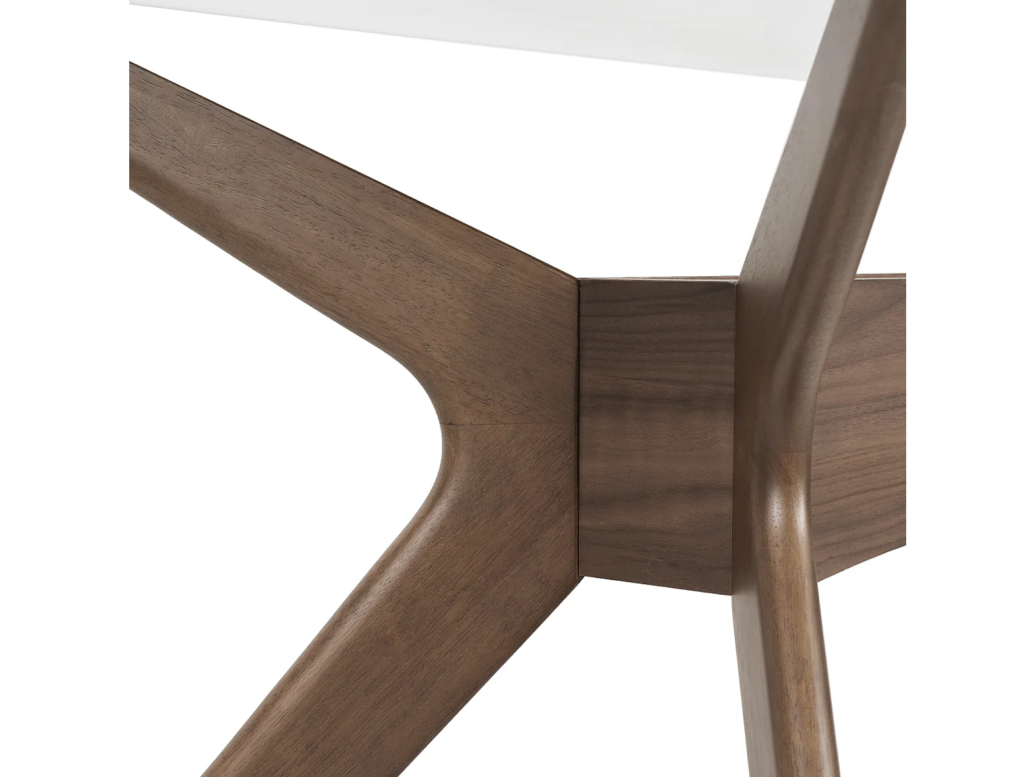 Table à manger verre trempé et bois d'hévéa finition noyer Noky-Largeur 140 cm