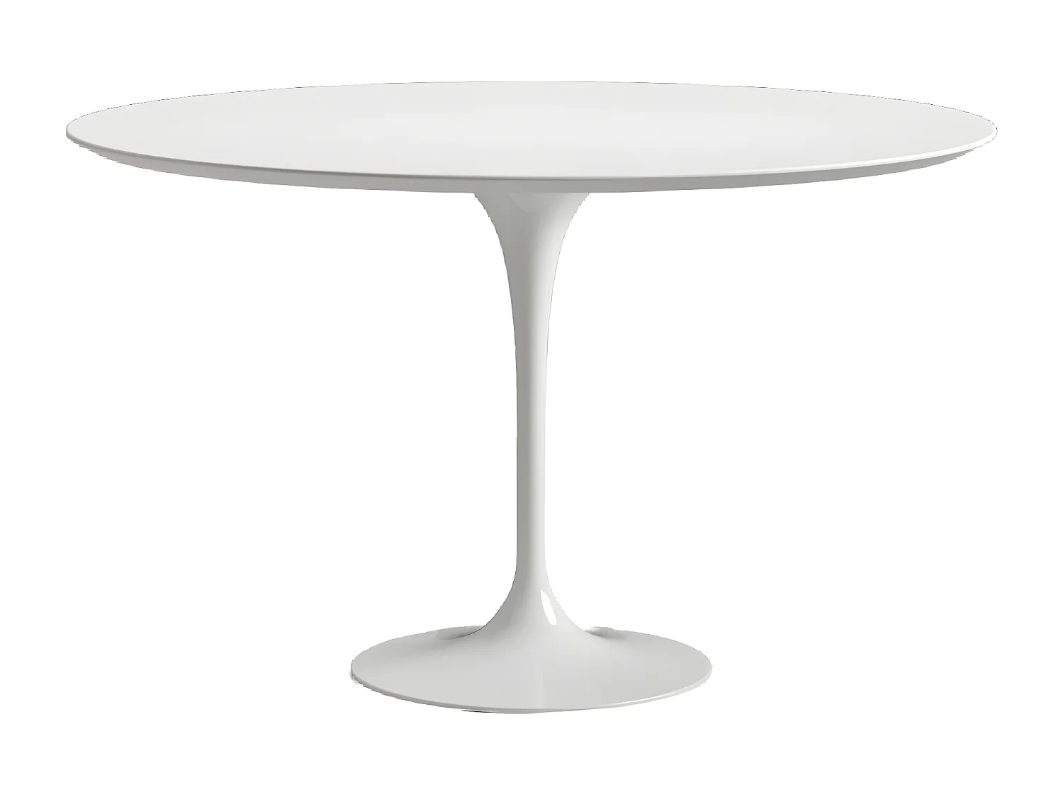 Table tulipe ronde-Plateau Noir mat-Diamètre 150 cm-Piètement Noir mat