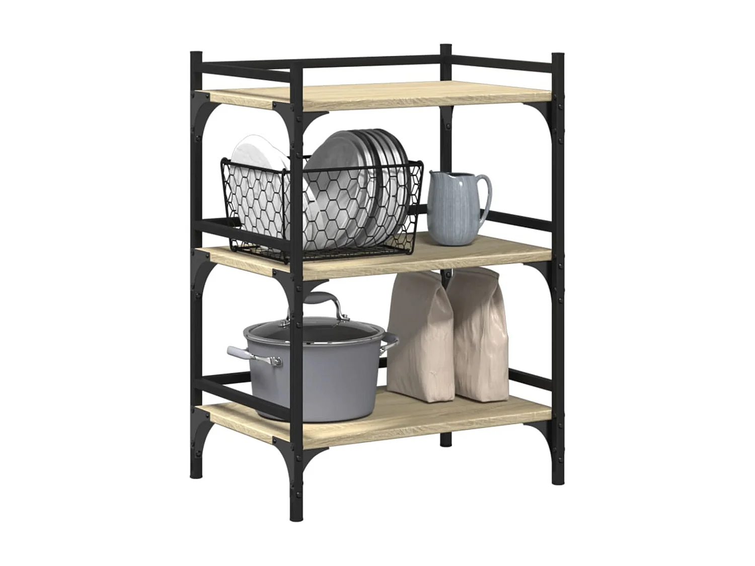 Chariot de cuisine chêne sonoma 50x35x75,5 bois d'ingénierie