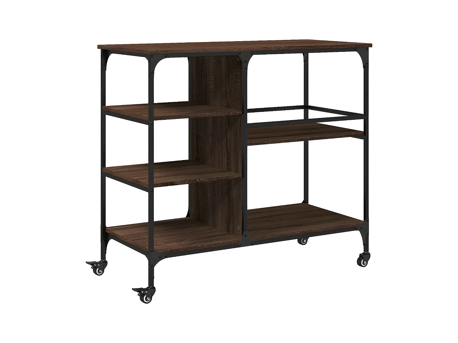 Chariot de cuisine chêne marron 100x45x89,5 bois d'ingénierie