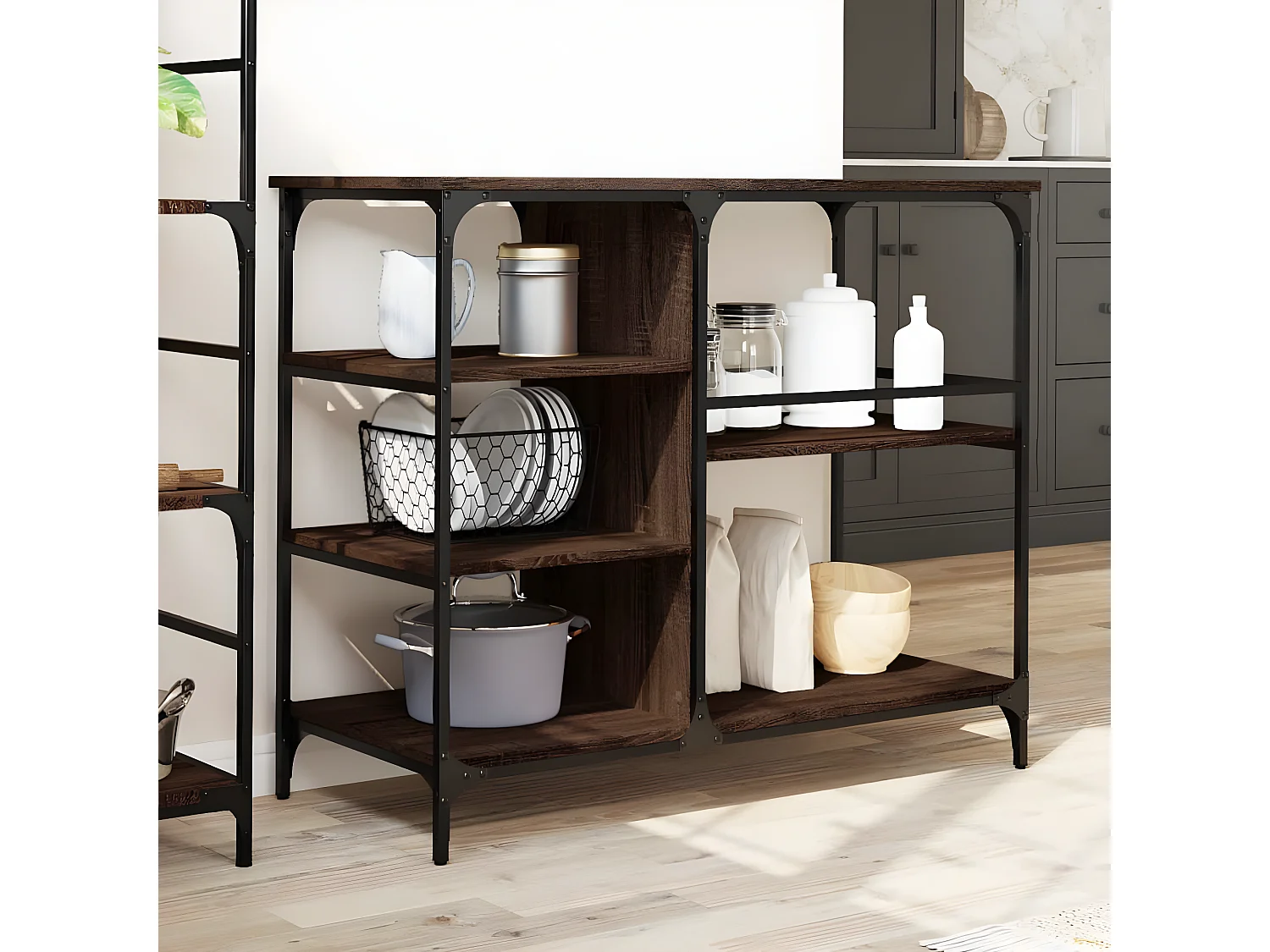 Chariot de cuisine chêne marron 100x45x89,5 bois d'ingénierie