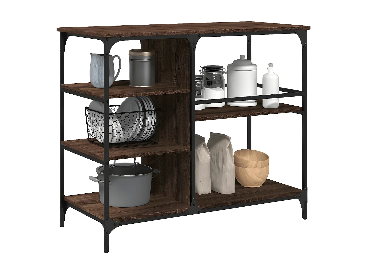 Chariot de cuisine chêne marron 100x45x89,5 bois d'ingénierie