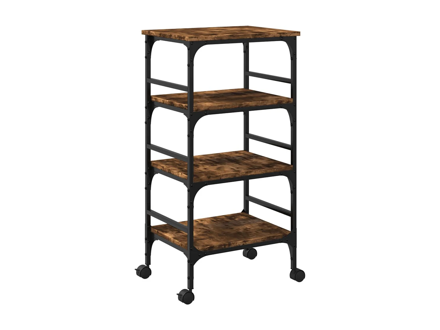 Chariot de cuisine chêne fumé 45x35x89,5 bois d'ingénierie