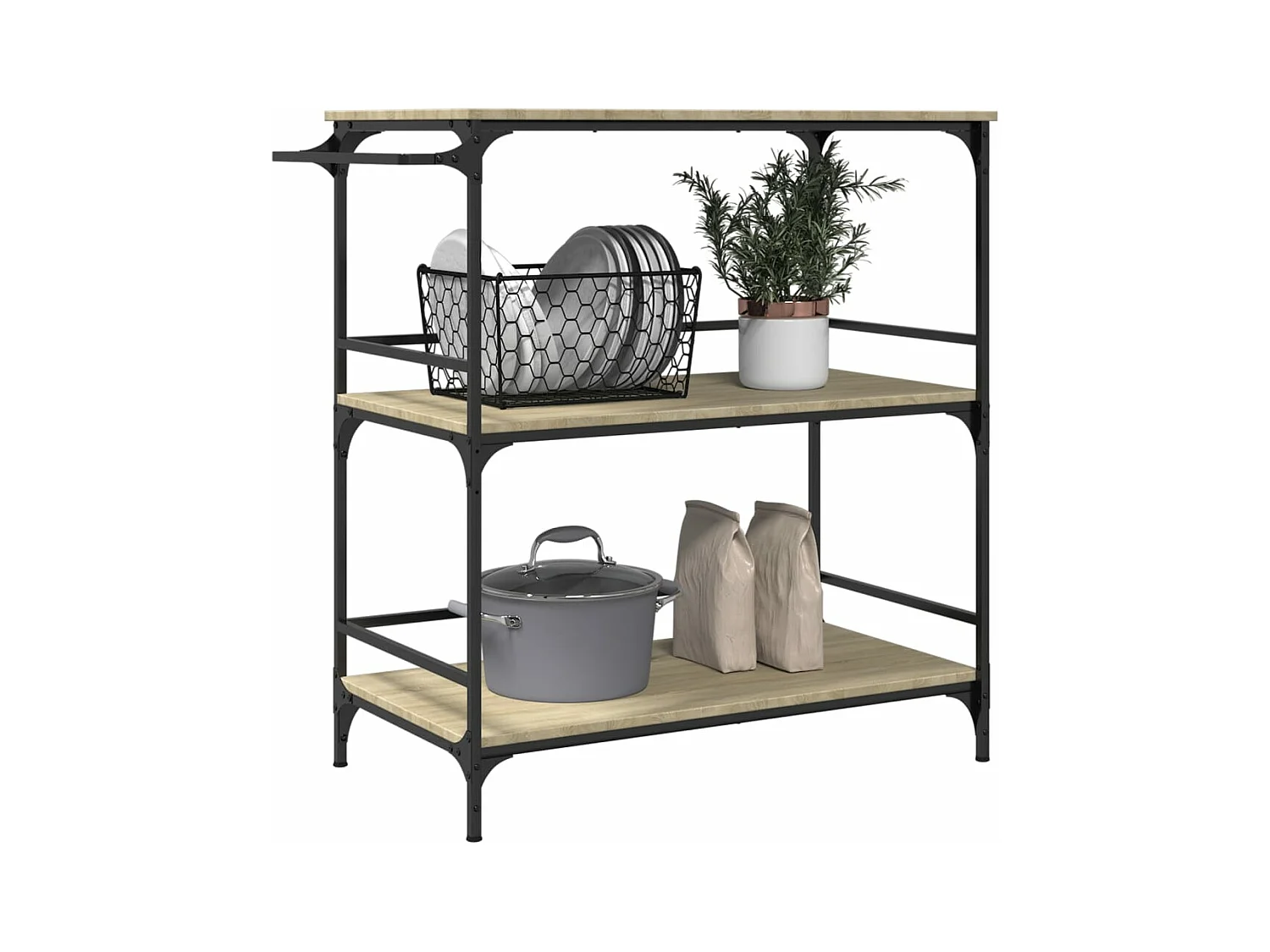 Chariot cuisine chêne sonoma 100,5x50x105 bois d'ingénierie