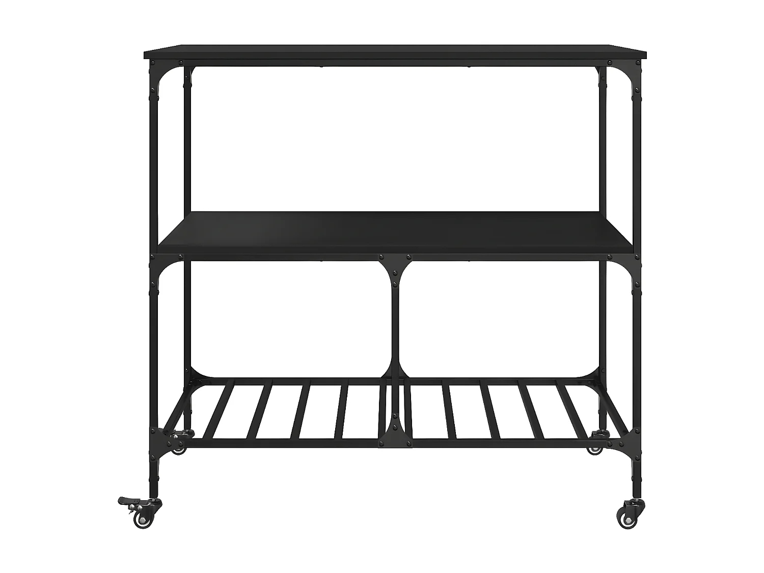 Chariot de cuisine noir 100x50x95 bois d'ingénierie