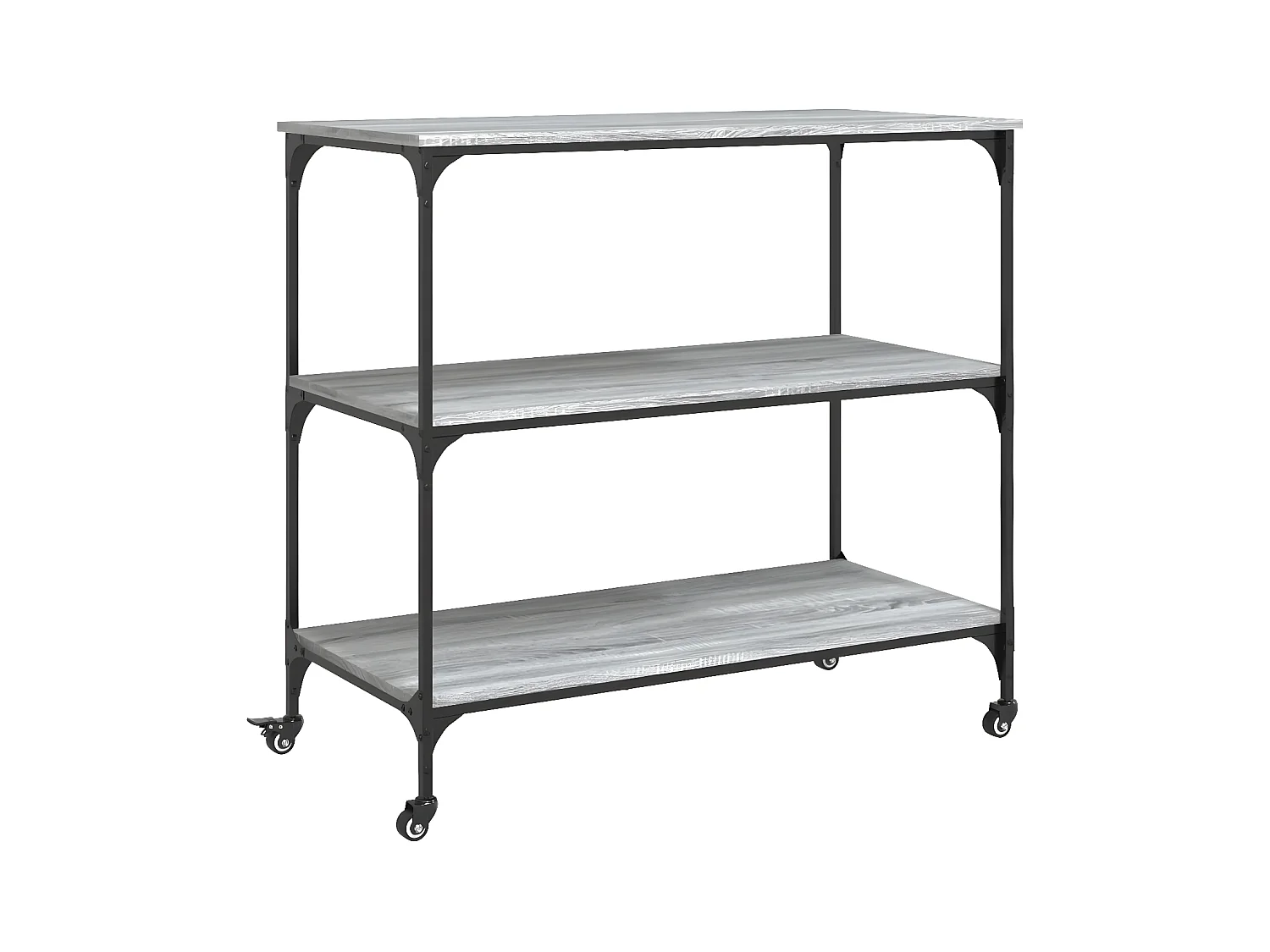 Chariot de cuisine sonoma gris 102x50x95 bois d'ingénierie