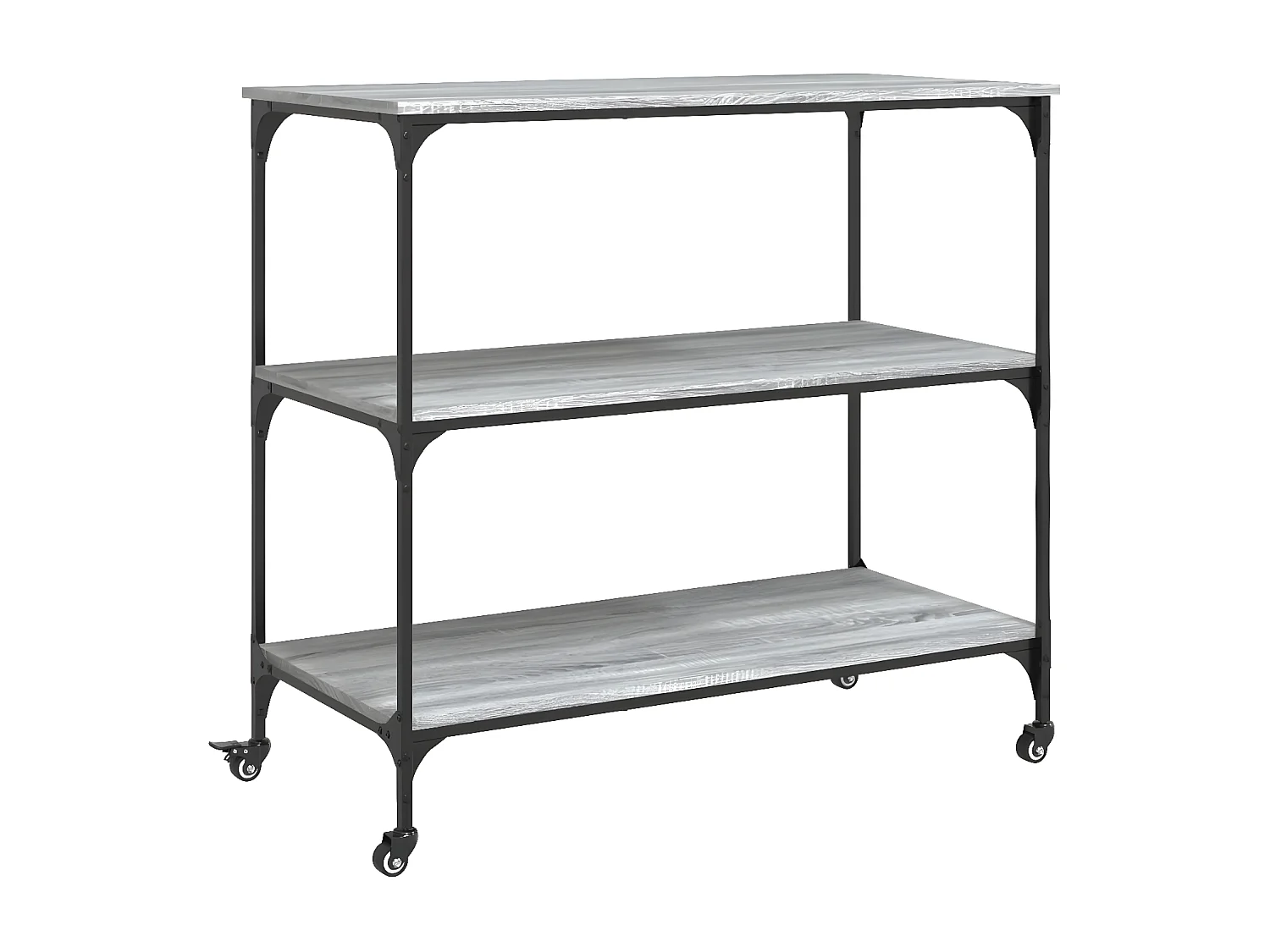 Chariot de cuisine sonoma gris 102x50x95 bois d'ingénierie