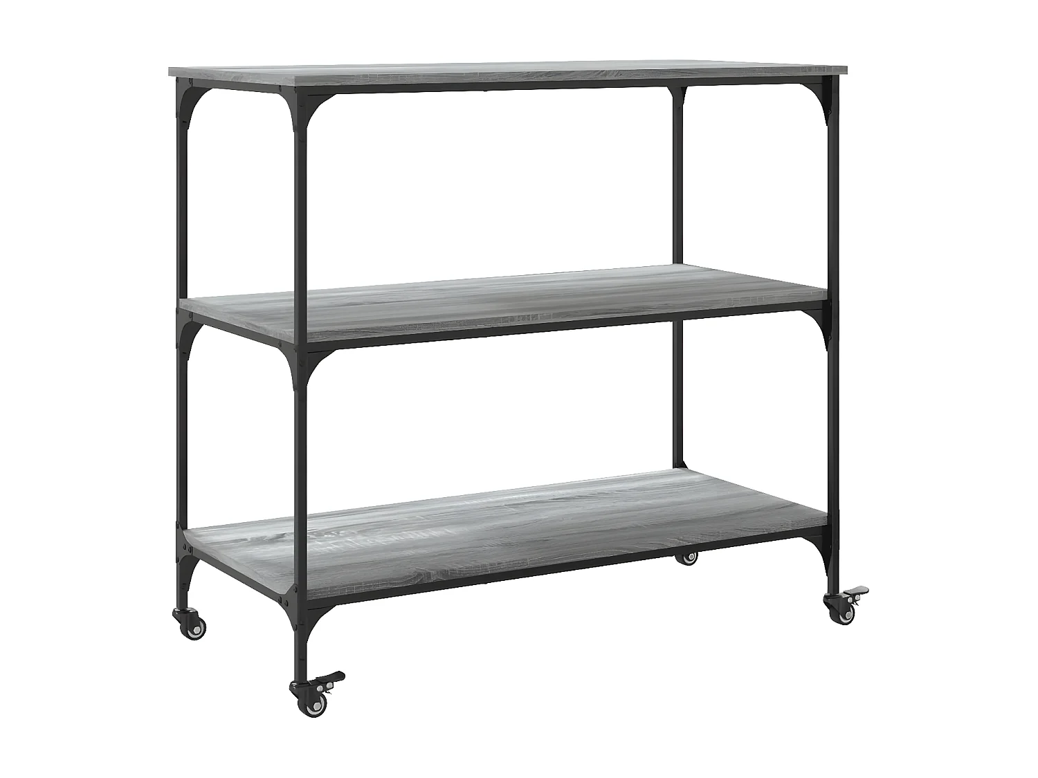 Chariot de cuisine sonoma gris 102x50x95 bois d'ingénierie