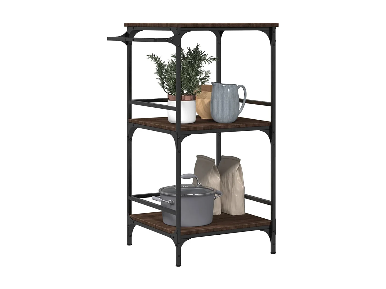 Chariot de cuisine chêne marron 60,5x50x105 bois d'ingénierie