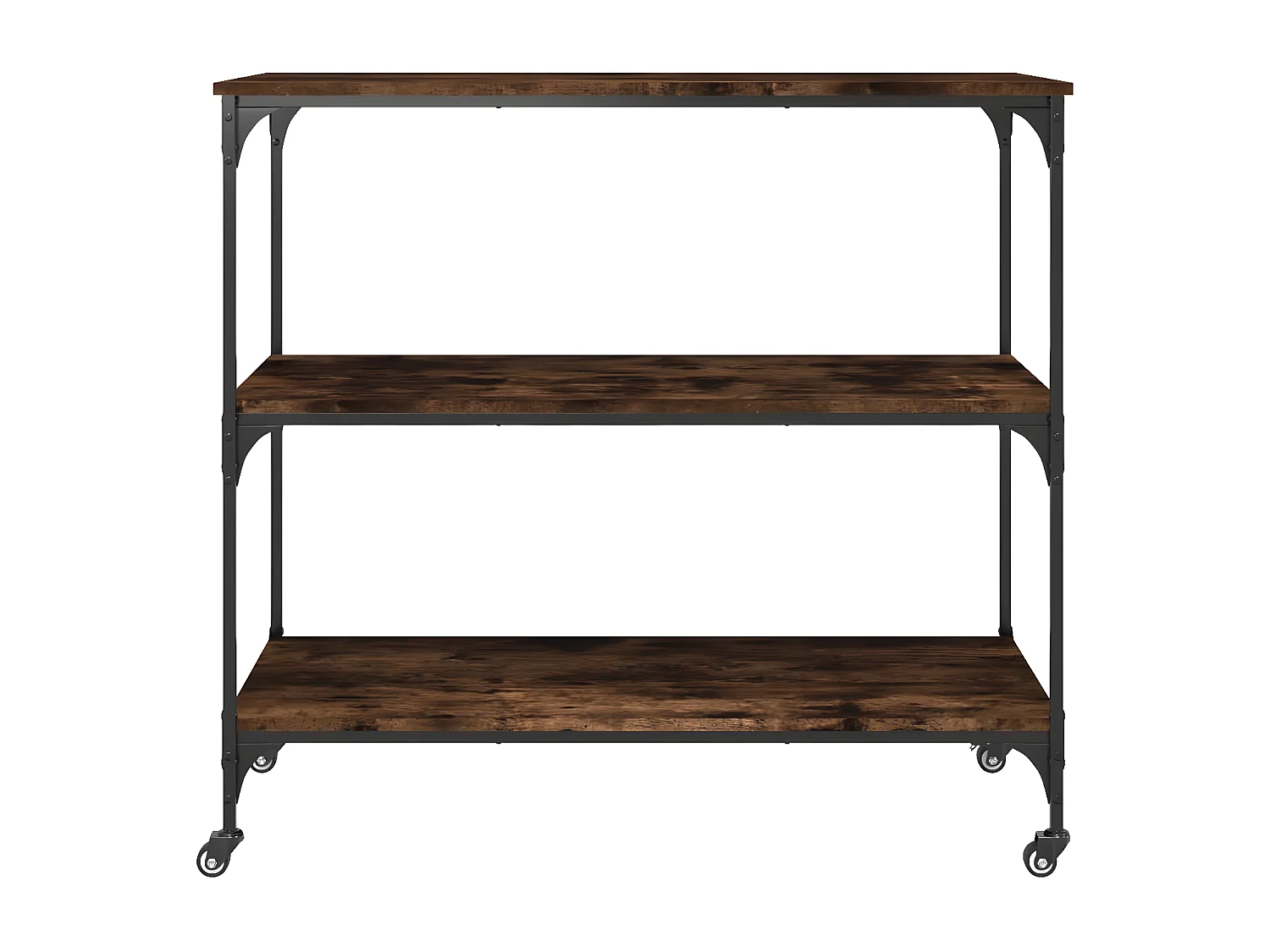 Chariot de cuisine chêne fumé 102x50x95 bois d'ingénierie