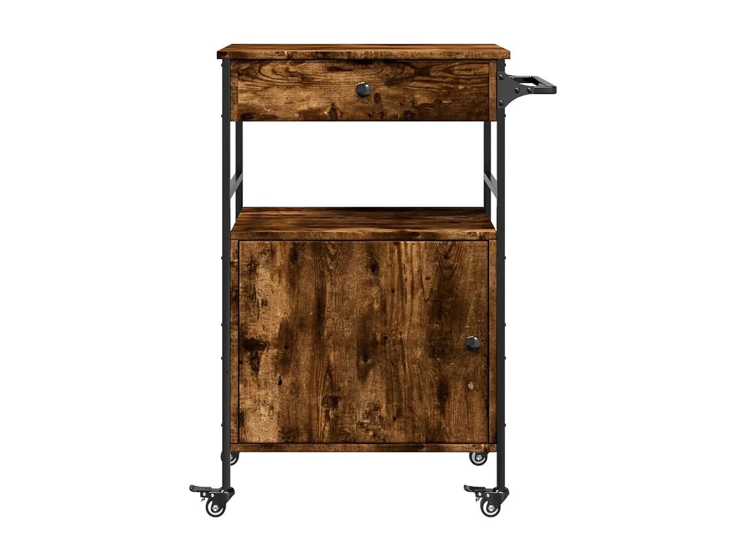 Chariot de cuisine chêne fumé 56x43x89,5 bois d'ingénierie