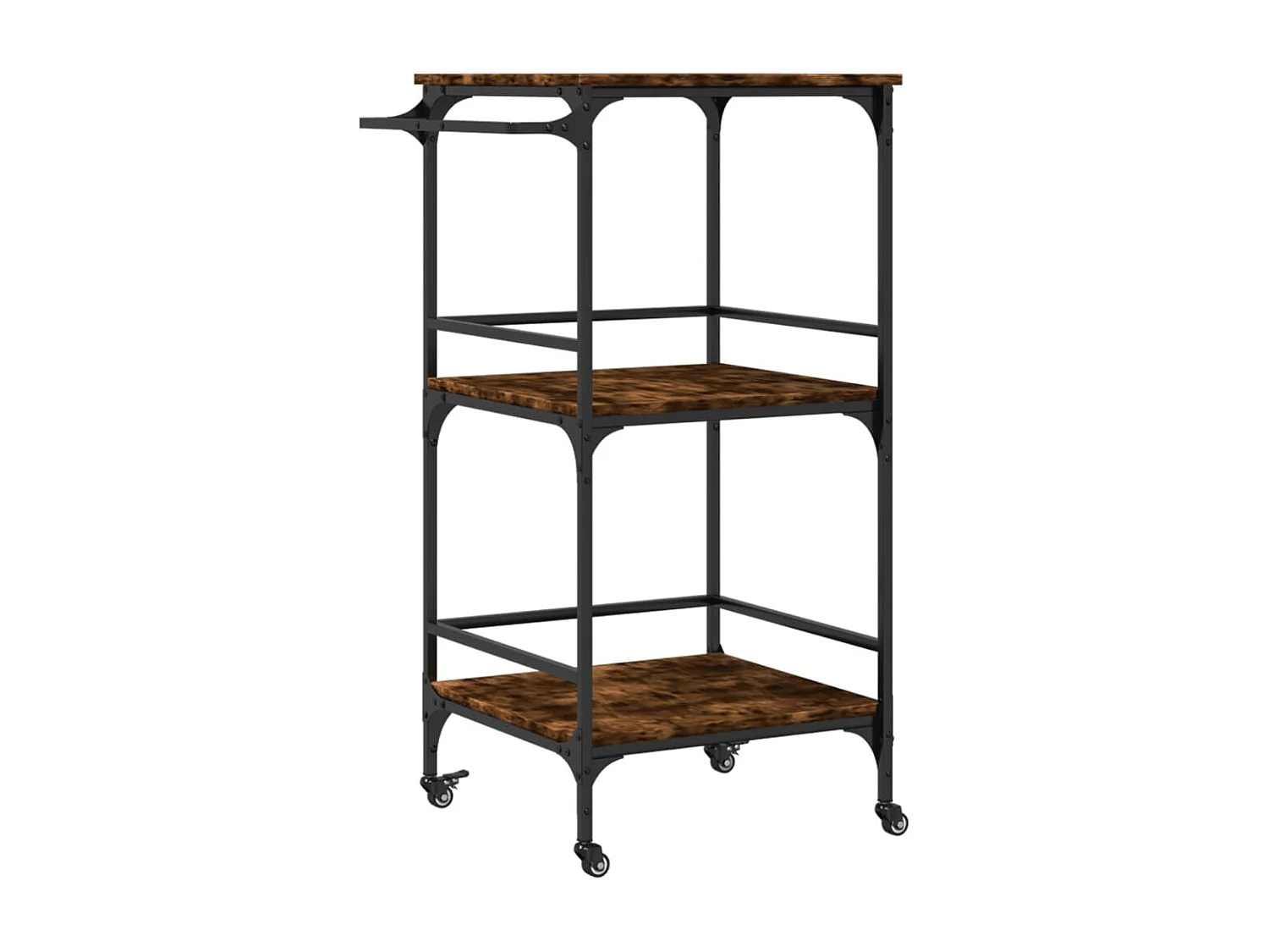 Chariot de cuisine chêne fumé 60,5x50x105 bois d'ingénierie