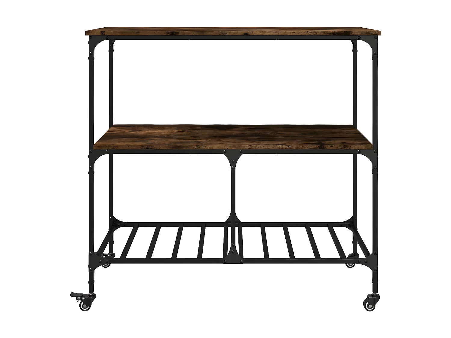 Chariot de cuisine chêne fumé 100x50x95 bois d'ingénierie