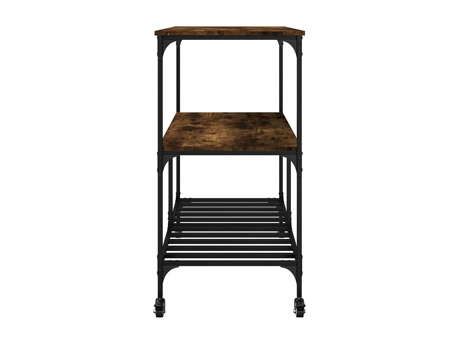 Chariot de cuisine chêne fumé 100x50x95 bois d'ingénierie