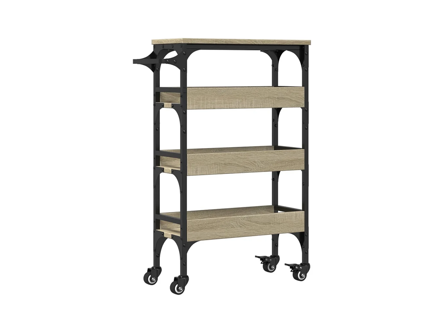 Chariot de cuisine chêne sonoma 53x20x76 bois d'ingénierie