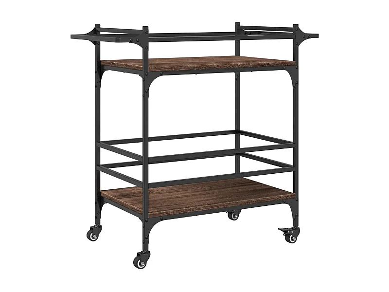 Chariot de cuisine chêne marron 82x40x78,5 bois d'ingénierie