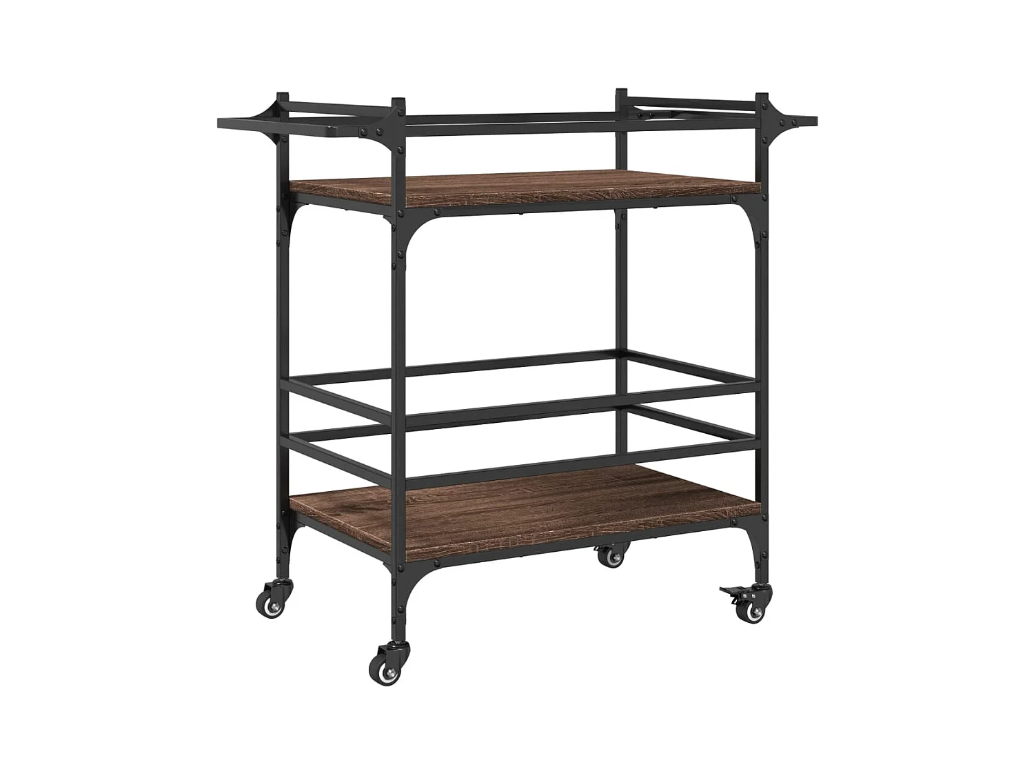 Chariot de cuisine chêne marron 82x40x78,5 bois d'ingénierie