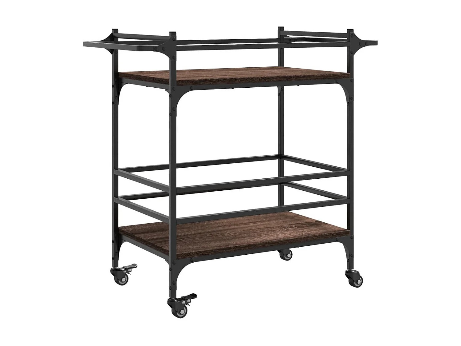 Chariot de cuisine chêne marron 82x40x78,5 bois d'ingénierie