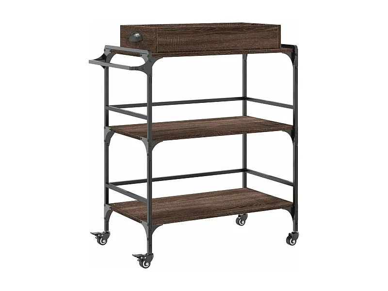 Chariot de cuisine chêne marron 81,5x41x92,5 bois ingénierie