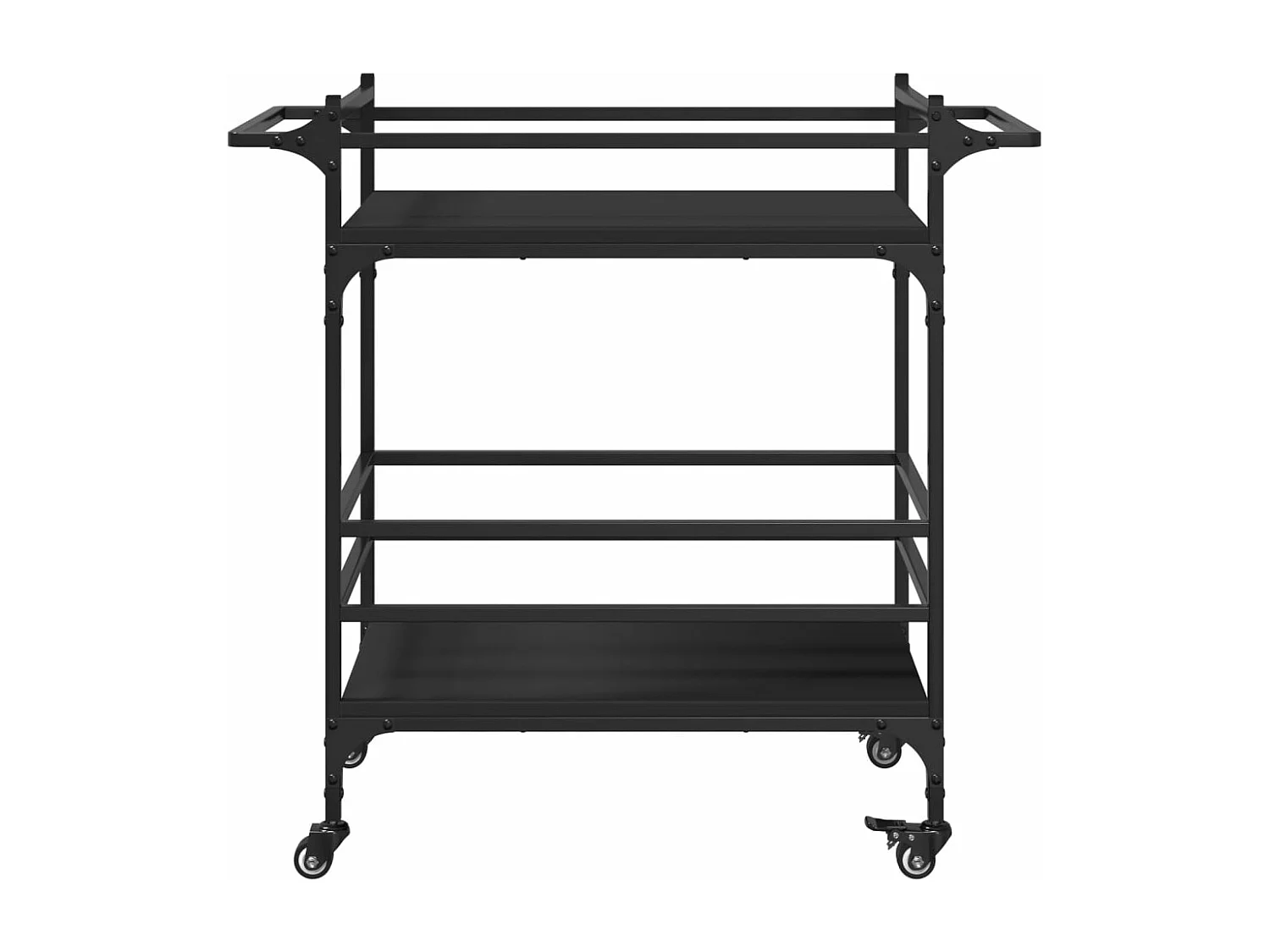 Chariot de cuisine noir 82x40x78,5 bois d'ingénierie