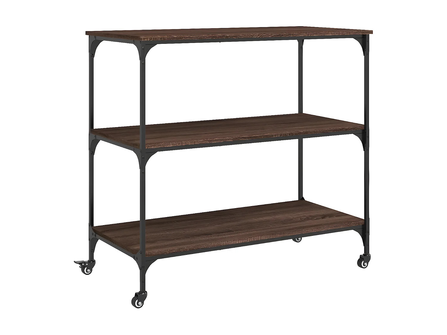 Keukentrolley 102x50x95 cm bewerkt hout bruin eikenkleurig