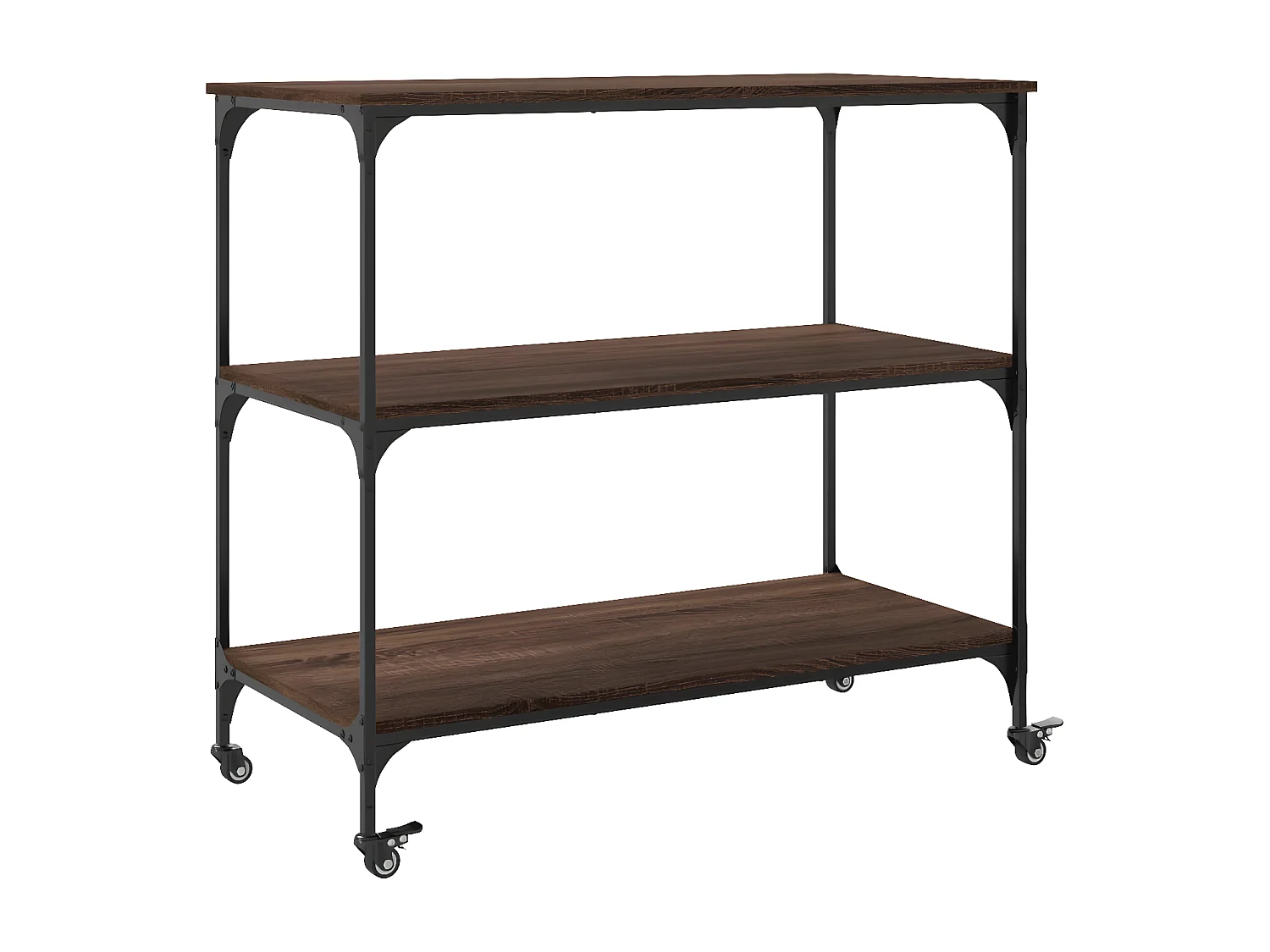 Keukentrolley 102x50x95 cm bewerkt hout bruin eikenkleurig