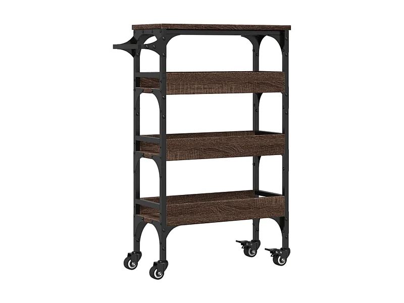 Chariot de cuisine chêne marron 53x20x76 bois d'ingénierie